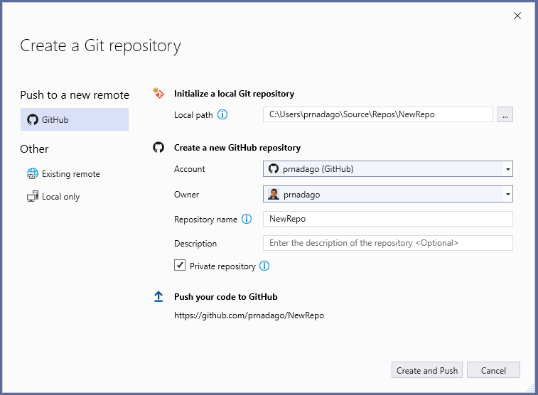 Crear e insertar nuevos repositorios