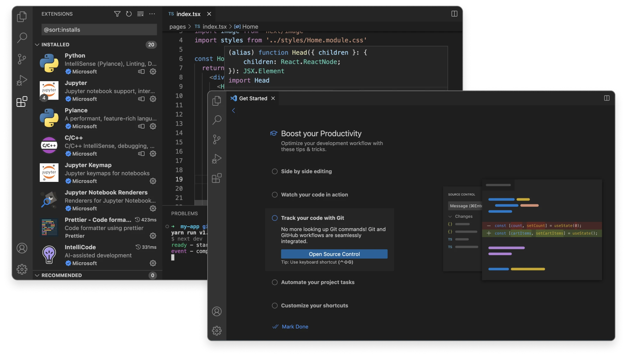 vscode-product Screenshot for Visual Studio Code